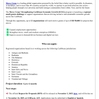 Mercy Corps: Call for proposals - Strengthening Caribbean Economic Growth (SCEG) Program Small Grants